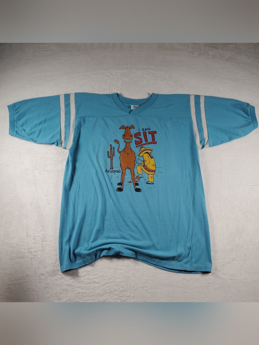 Vintage 80s Cal Cru Arizona "I Said Sit" Funny T-shirt Single-Stitch USA L READ